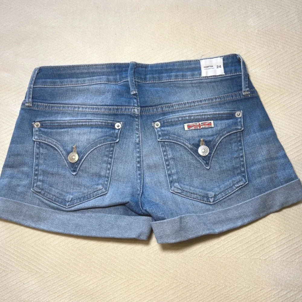 Hudson Hampton Cuffed Denim Shorts Medium Wash Flap Pocket Size 24